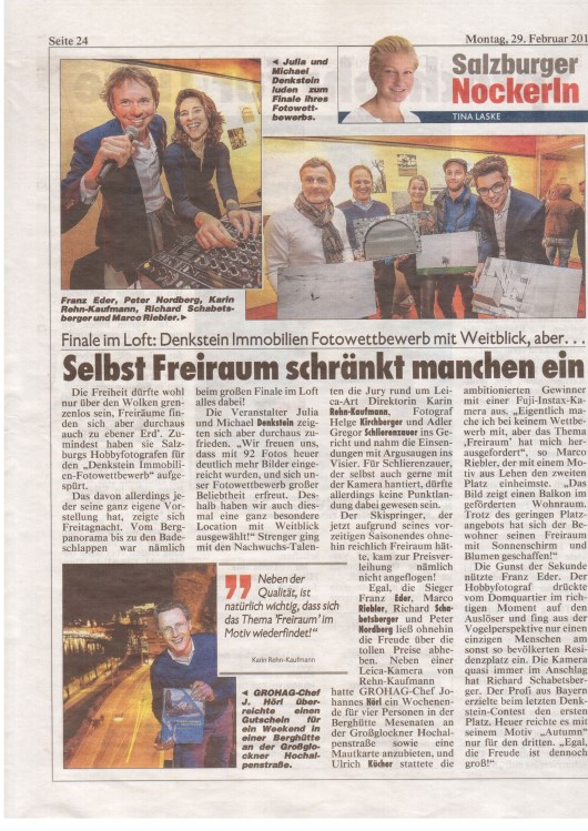 Article on the price giving event in the "Krone Zeitung"