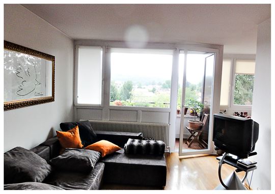 Wohnzimmer und Balkon