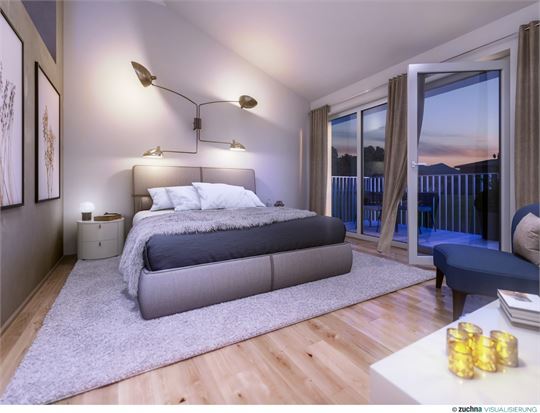 Schlafzimmer mit Balkon