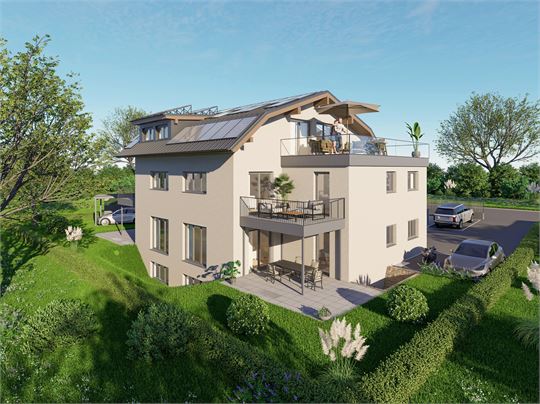 New building project on grassland! Fantastic 3-room apartment with balcony in Wals/Käferheim 